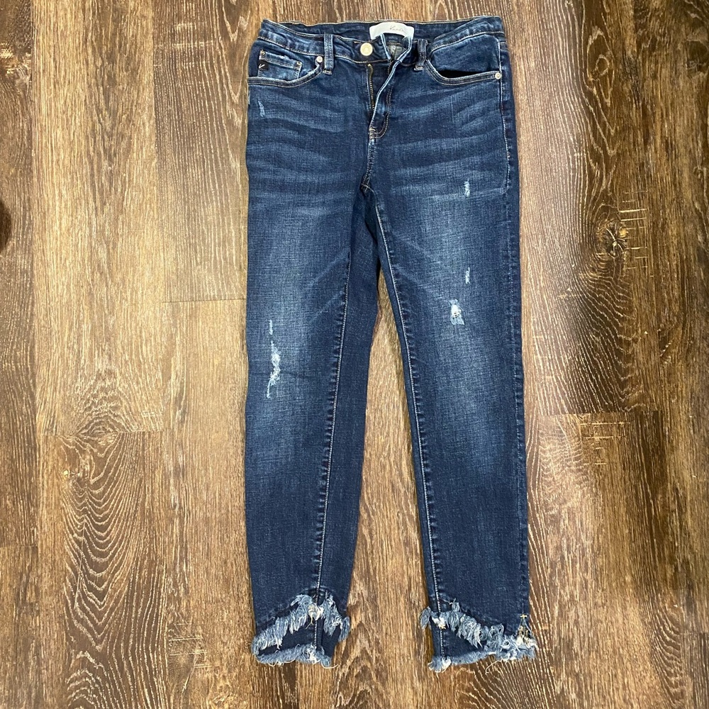 KanCan Double Fray Mid Rise Skinny Jeans Size 27/7